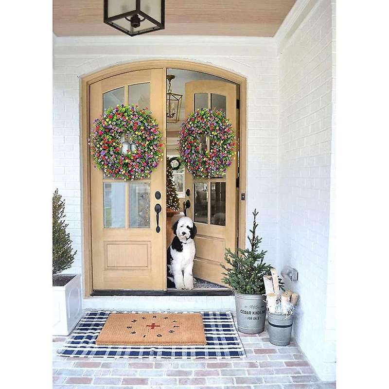 Colorful Wreath, for Front Door Or Spring Decorations for Home A