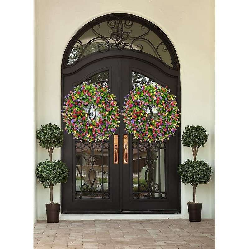 Colorful Wreath, for Front Door Or Spring Decorations for Home A