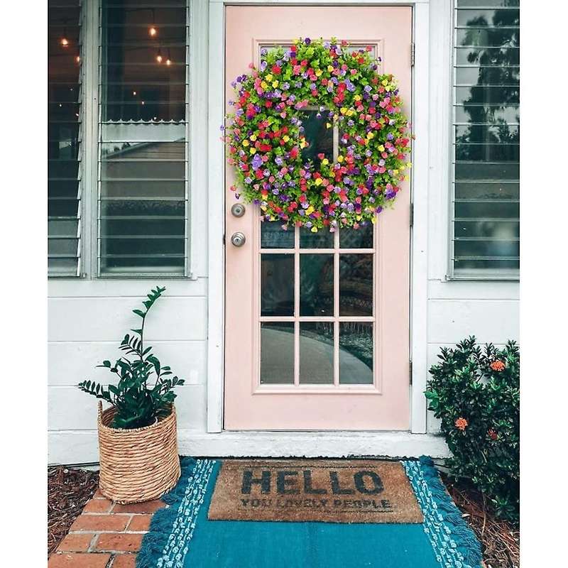 Colorful Wreath, for Front Door Or Spring Decorations for Home A