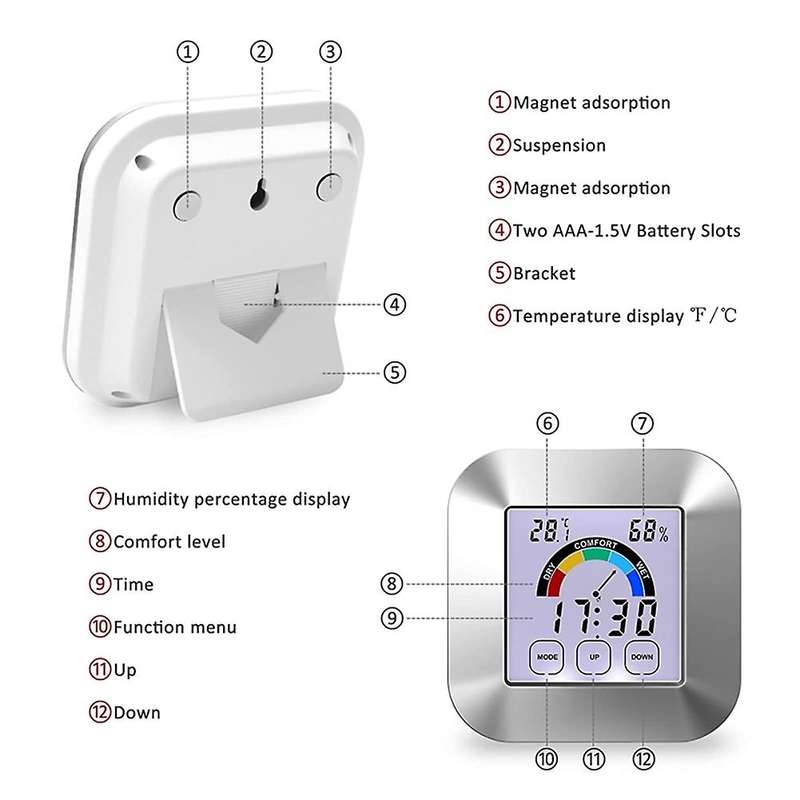 Thermometer Hygrometer Temperature and Humidity Monitor