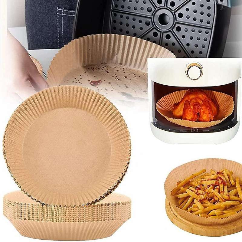 100pc Air Fryer Disposable Paper Liner, with 100pc Disposable Gloves