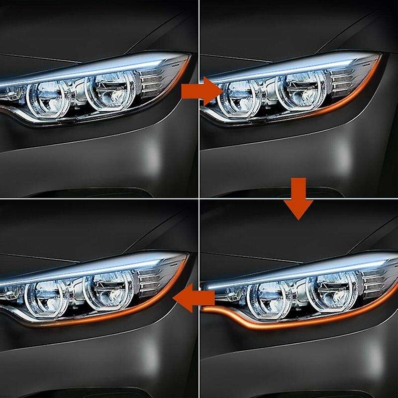 2x Rgb 60cm Remote Control Led Daytime Turn Signal Guide Strip Lights