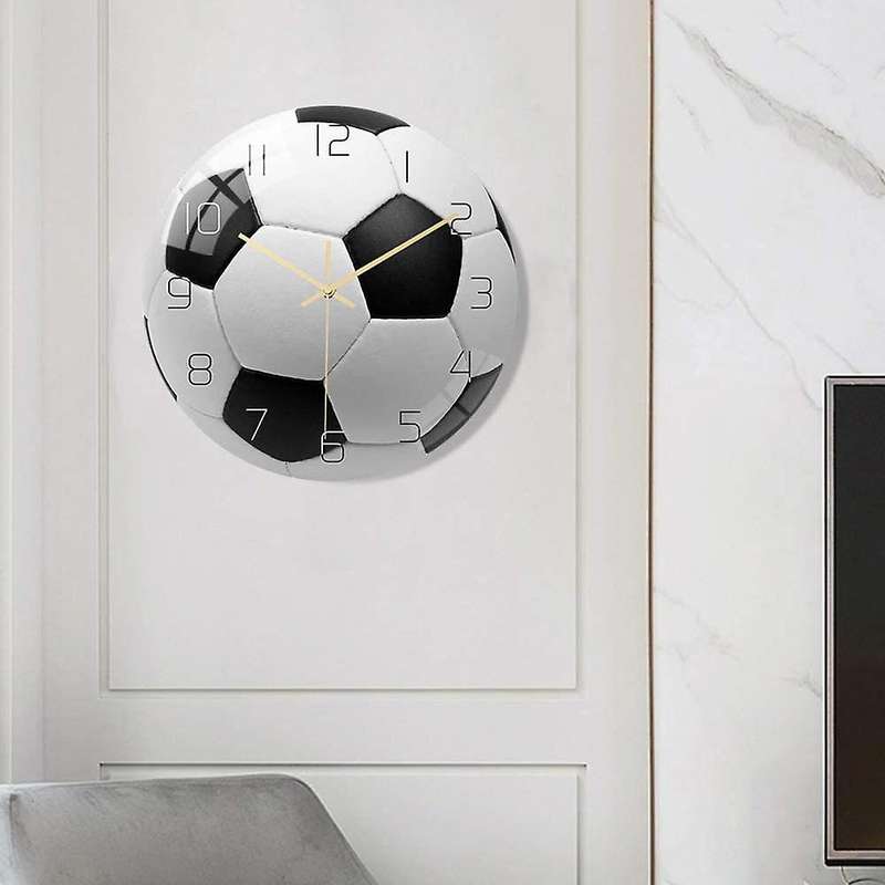 Soccer Acrylic Silent Wall Clock Bedroom Living Room Alarm Clock