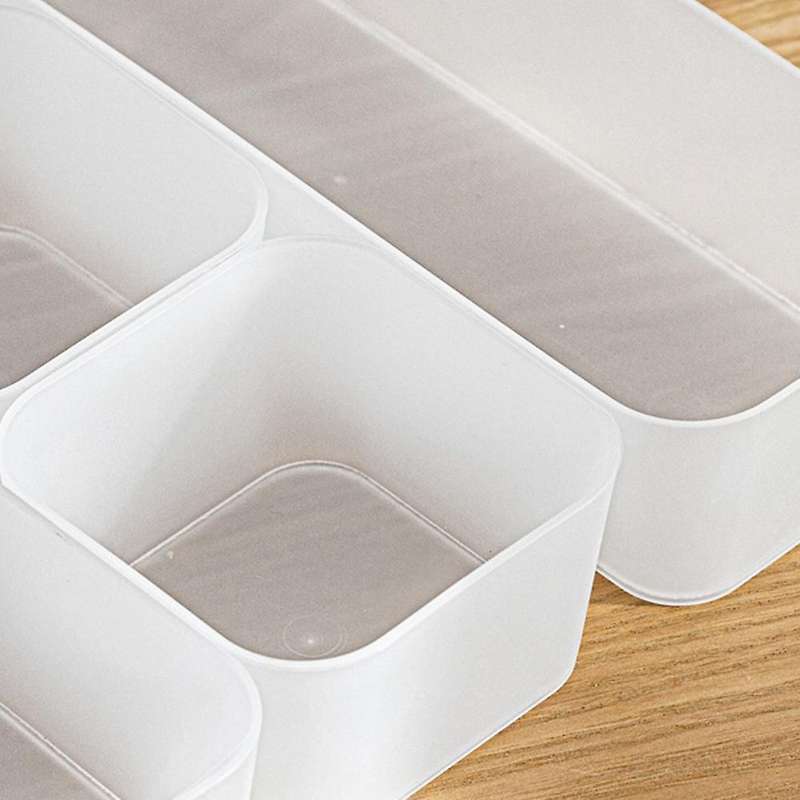 1 Set White Drawer Organizer Storage Box Case for Utensil Cosmetic