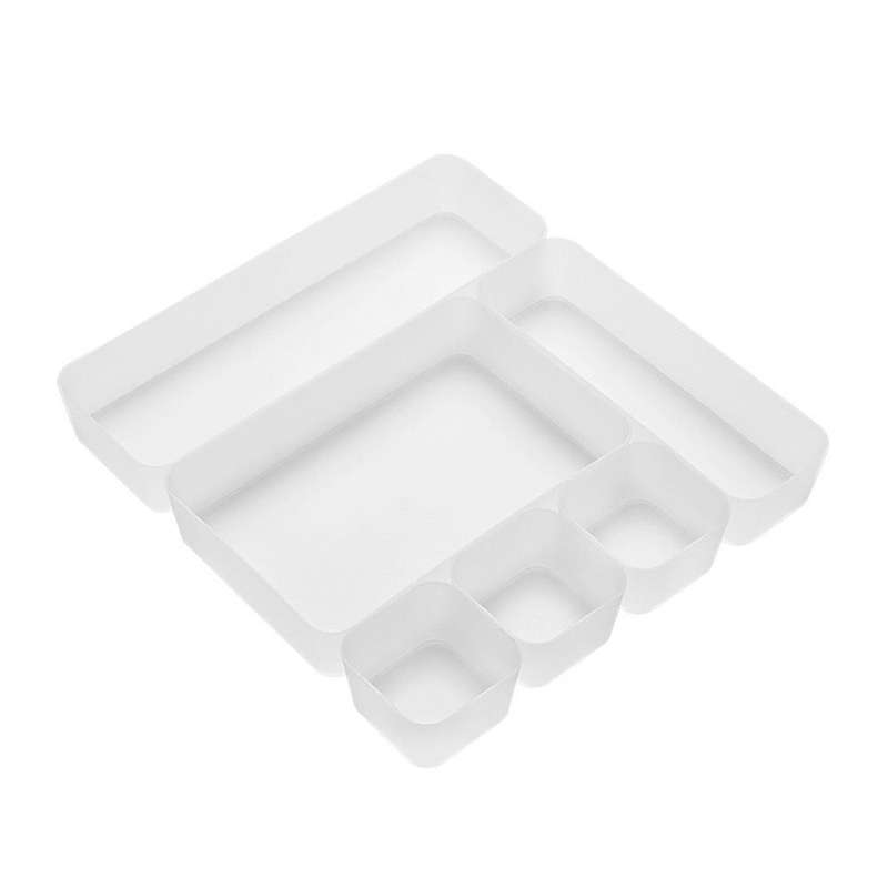 1 Set White Drawer Organizer Storage Box Case for Utensil Cosmetic