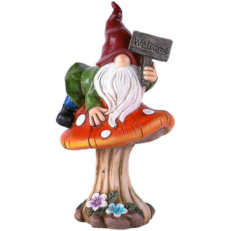 Faceless Elf Gnomes Raise Hand Welcome Sign Garden Decoration -a