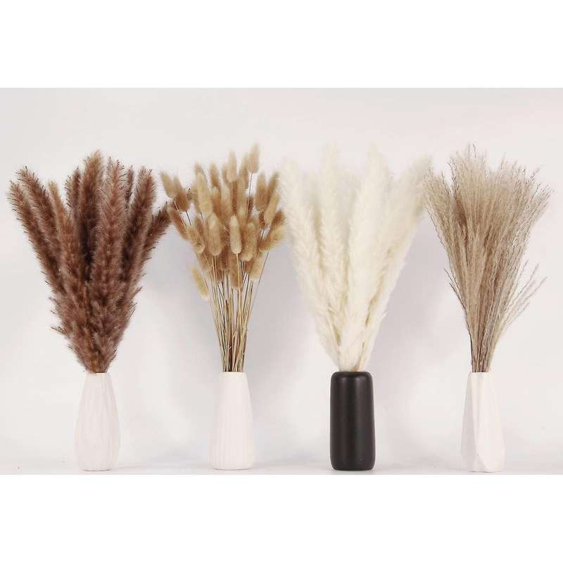 100 Pcs Dried Pampas Grass Decor Bouquet for Wedding Party Boho Decor