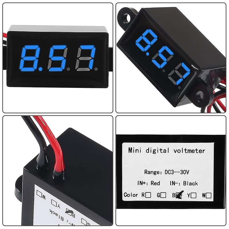 Digital Dc Voltmeter 0.28 Inch 2 Wire Dc 3.0v-30v Digital Voltmeter