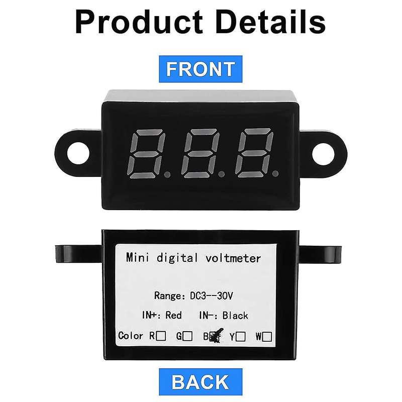 Digital Dc Voltmeter 0.28 Inch 2 Wire Dc 3.0v-30v Digital Voltmeter