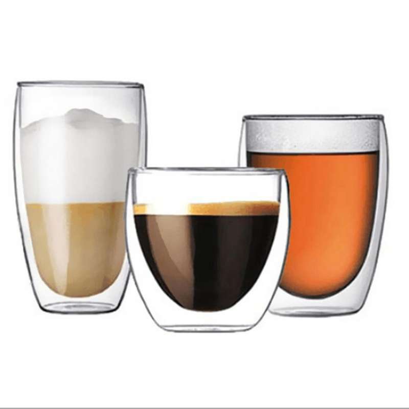 Household Drinkware Heat Resistant Double Layers Glass Cup(350ml)