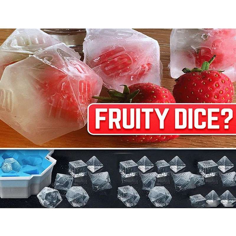 Dice-shaped Ice Dice Silicone Mold with 7 Ice Dice Decoration Kitchen