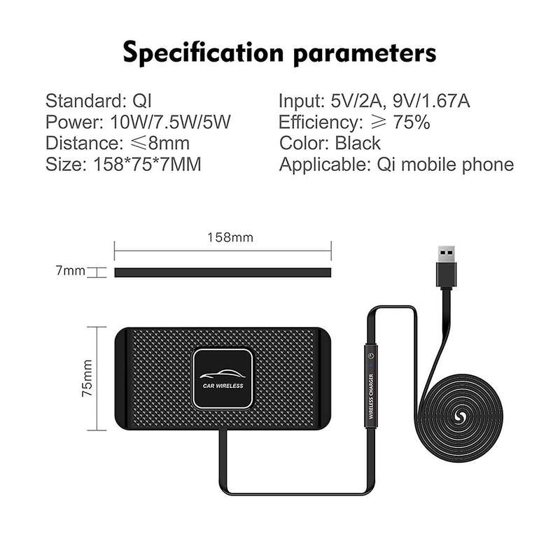 Car Charger Pad for Android Galaxy 21/20 Note10 for Iphone 13/12/11