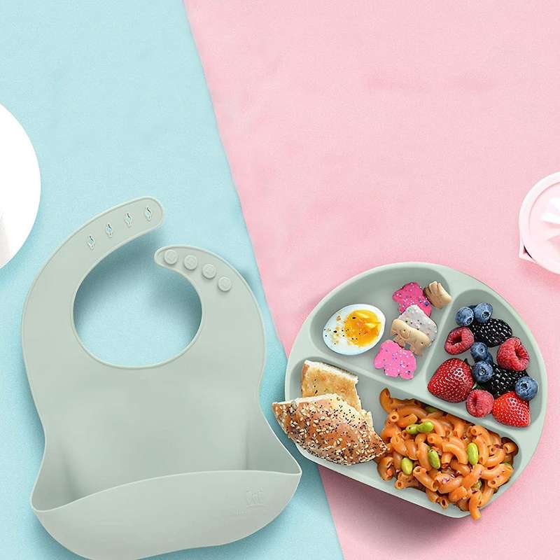 Adjustable Bib,spoon,fork Set for Kids for Infant Self Eating Set 1