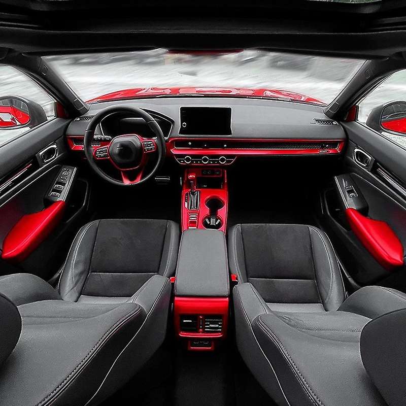 For Honda Civic 2022 Car Head Light Switch Button Cover Trim,red