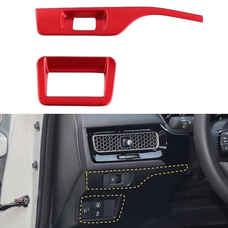 For Honda Civic 2022 Car Head Light Switch Button Cover Trim,red