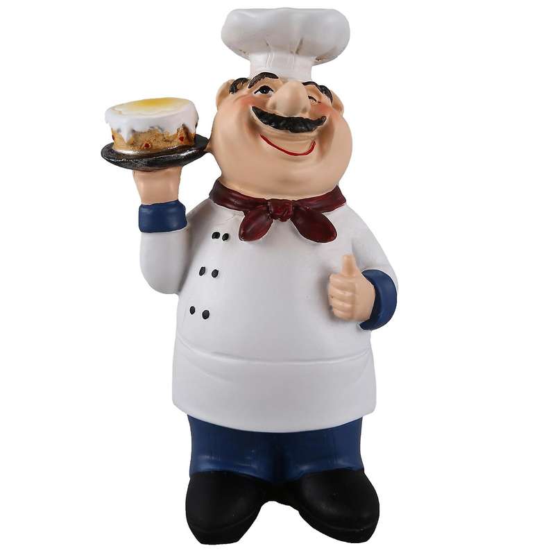 Retro Chef Model Ornaments Resin Crafts Mini Chef Figurines -c