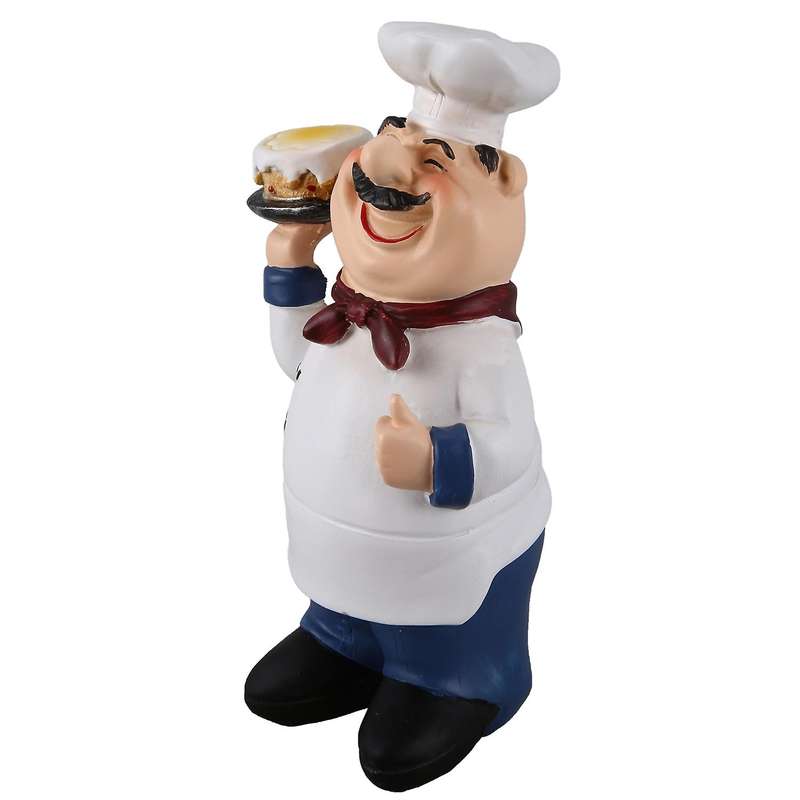 Retro Chef Model Ornaments Resin Crafts Mini Chef Figurines -c
