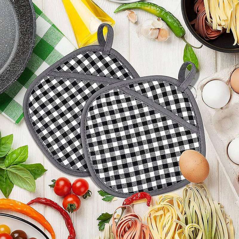 4 Pieces Silicone Pot Holders Oven Hot Pads with Pockets for Kitchen