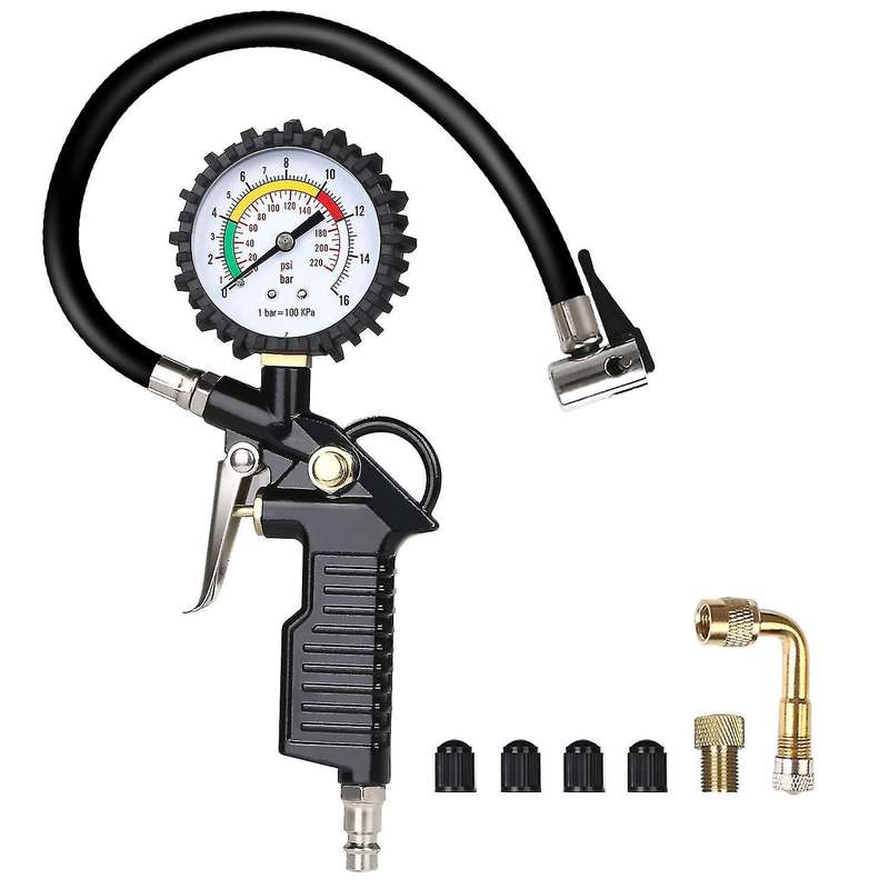 Car Tire Pressure Gauge with 90 Degree Valve Extender for Car Truck