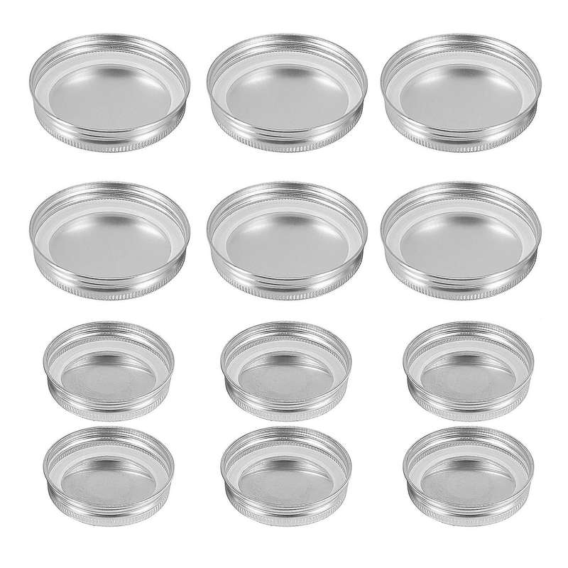 12 Pieces Wide and Regular Stainless Steel Mason Canning Jar Lids