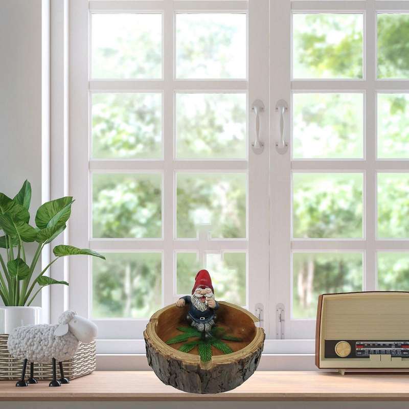 Gnome Ashtray Smoking Dwarf Resin Craft Ornament Home Decoration
