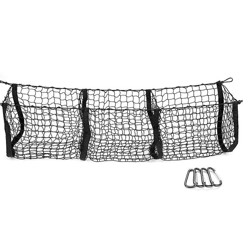 Pocket Trunk Storage Bag Storage Heavy Cargo Net 4 Hooks and Loops