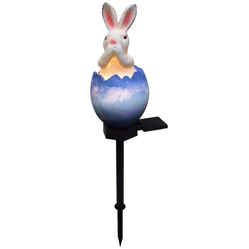 Bunny Solar Garden Stake Lights Easter Pathway Lamp Decoration -a