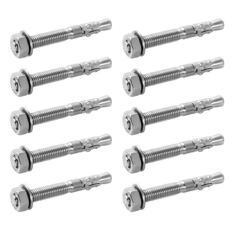 10 Pack 5/16 Inch X 2-3/4 Inch 316 Stainless Steel Wedge Anchor