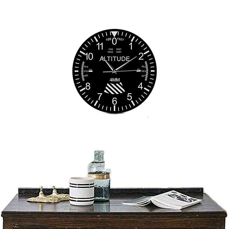 Altimeter Wall Clock Tracking Pilot Air Plane Altitude Home Decor