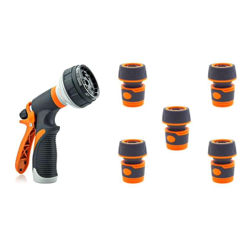 Garden Hose Nozzle Leak Free High Pressure Heavy Duty 8 Pattern