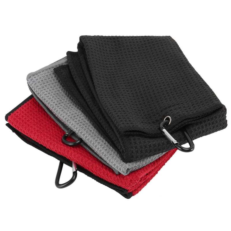 3 Pack Tri-fold Golf Towel,heavy Duty Carabiner Clip,golf Accessories