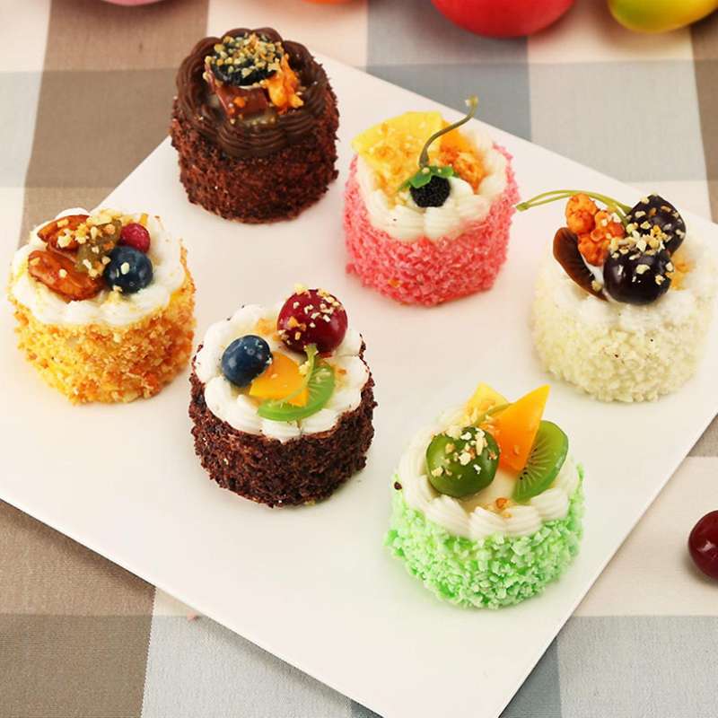 6pcs Artificial Simulation Cake,cupcake Bread Model Home Decoration