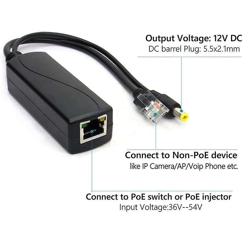 4 Pieces Of Power Supply 12v Poe Splitter Adapter Injector Dc 12v