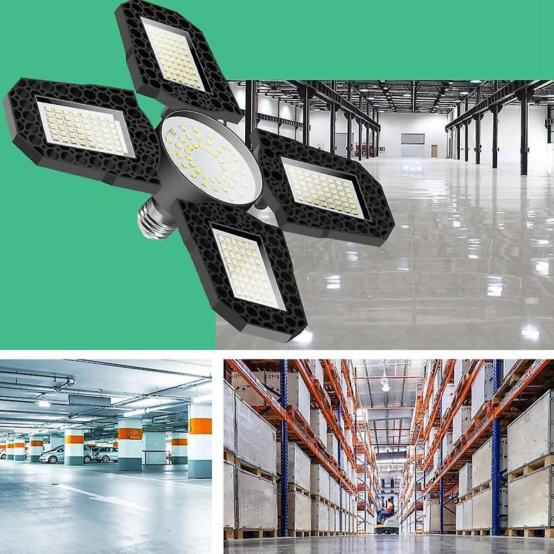 E27 Deformable 180 Led Garage Light 100w Bright Indoor(cold White)