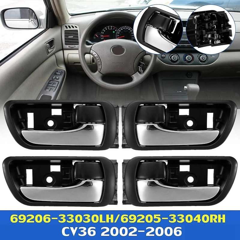 4x Inner Door Handle Inside Knob Chrome for Camry Cv36 2002-2006