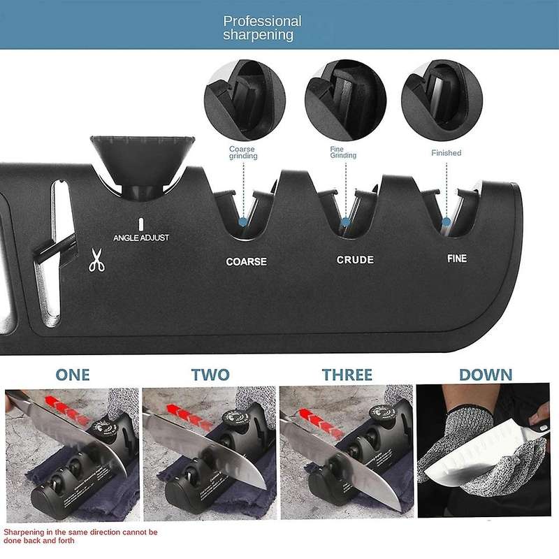Knife Sharpeners, with Angle,4 Stages Slot for Helps Repair Quickly