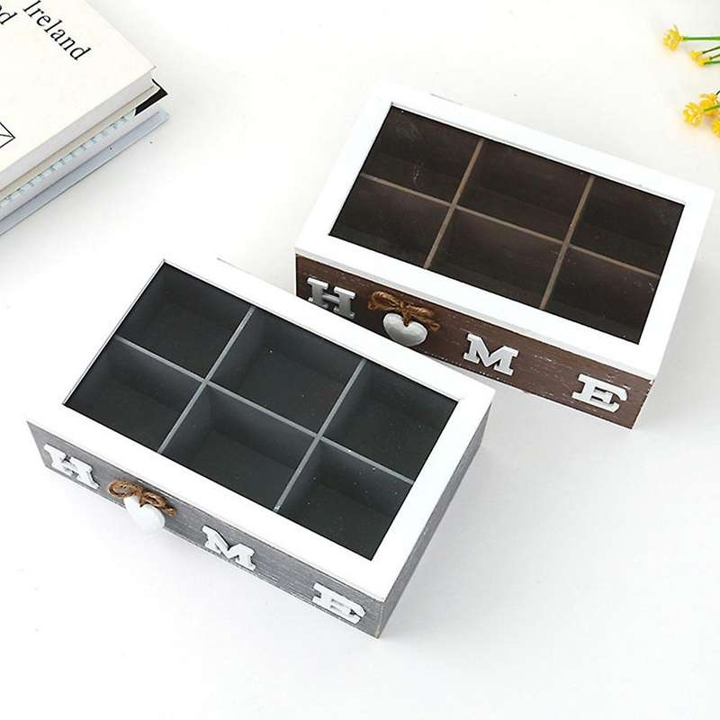 European-style Creative Wooden Six-grid Retro Wooden Storage Box A