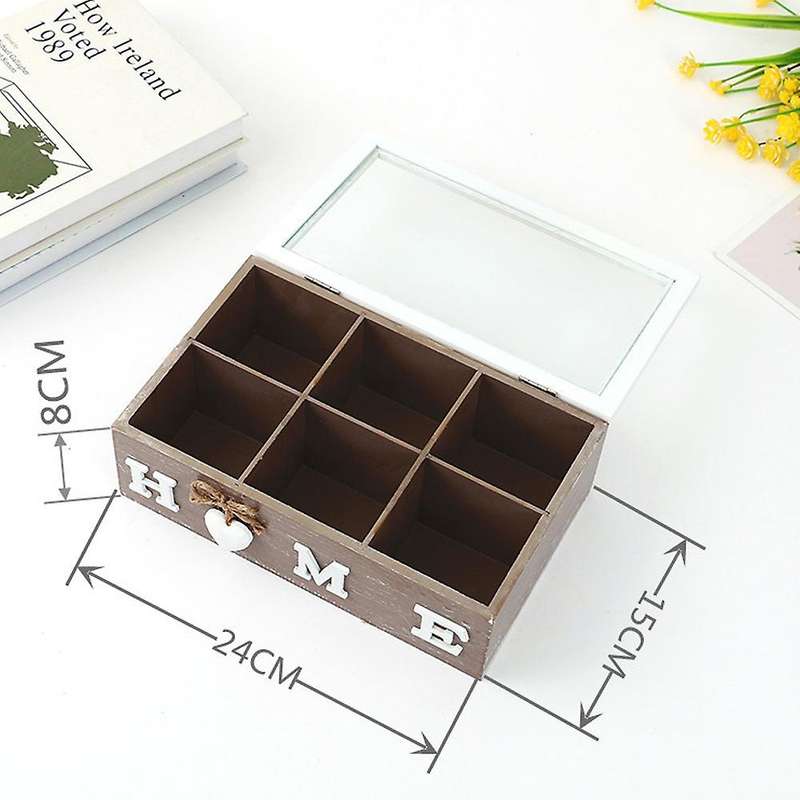 European-style Creative Wooden Six-grid Retro Wooden Storage Box A