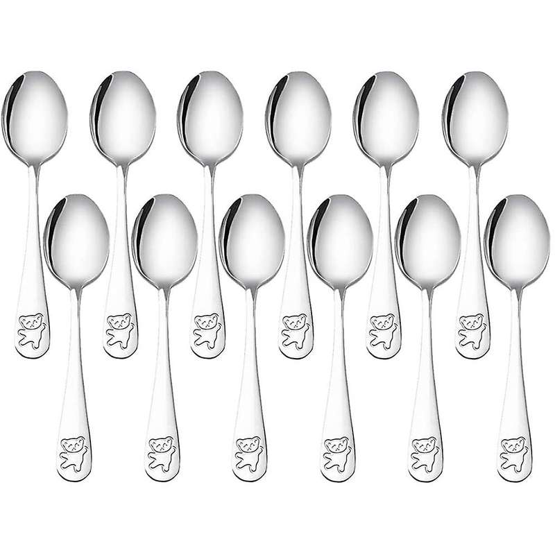 12 Pieces Stainless Steel Kids Spoons,kids Cutlery Spoons