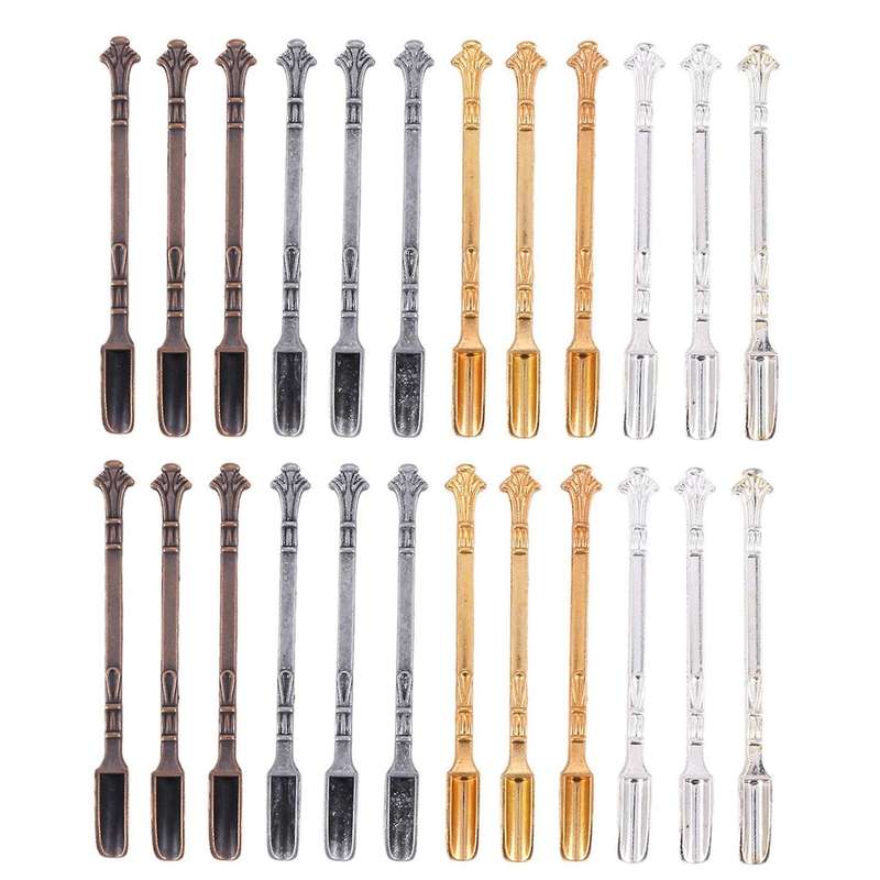 24 Pieces Snuff Spoon Mini Shovel, Tableware Charm, for Filling Vials
