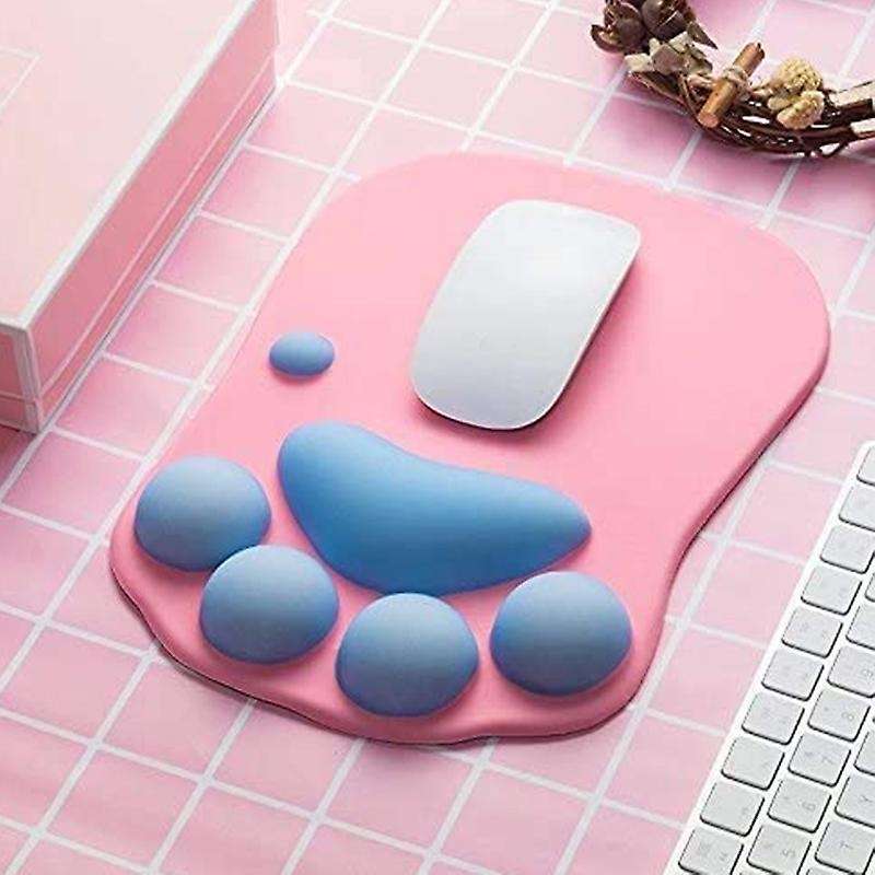 3d Mouse Pad with Soft Wrist Rest Support Cushion- Nonslip (pink)
