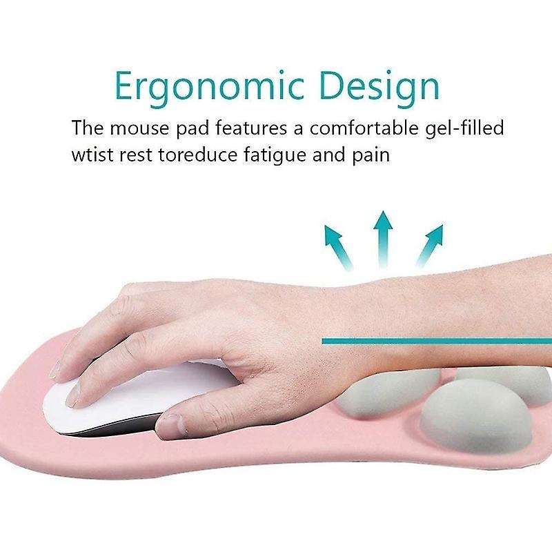 3d Mouse Pad with Soft Wrist Rest Support Cushion- Nonslip (pink)