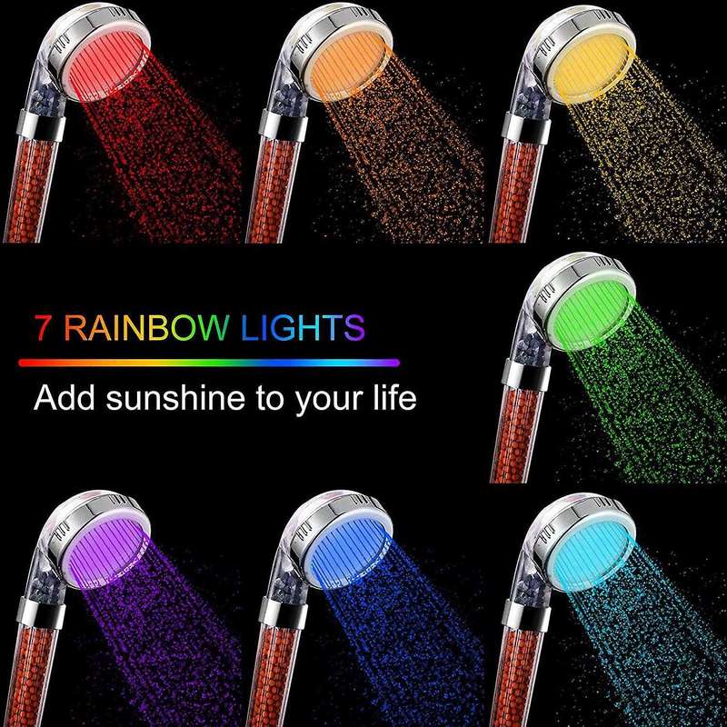 Led Shower Head with 7 Color Lights, Handheld Showerhead - Large