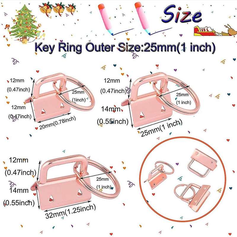 1 Inch Key Chain Hardware with Key Ring for Webbing Wristlets B