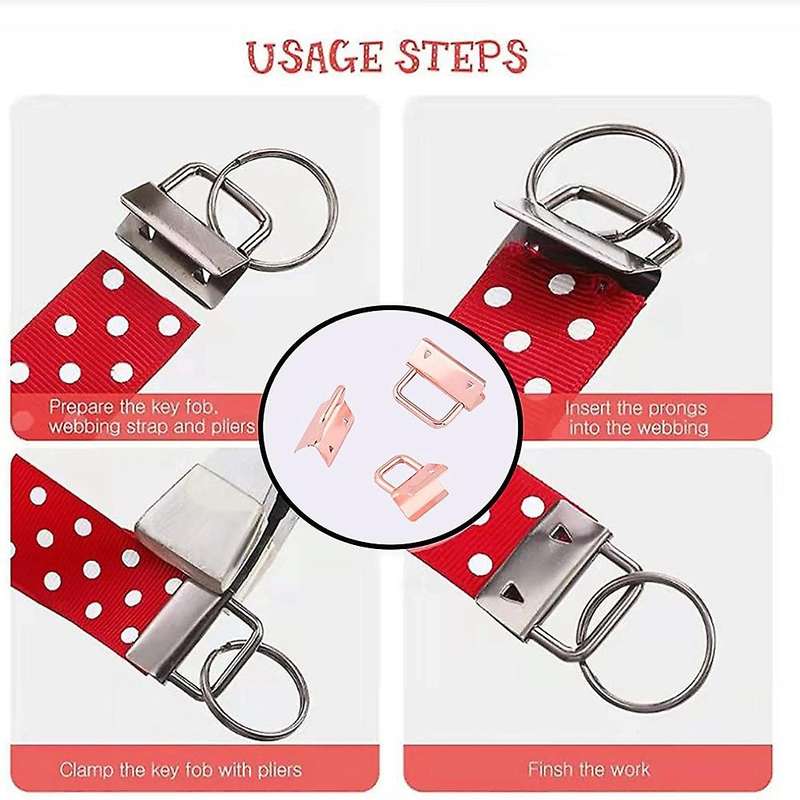 1 Inch Key Chain Hardware with Key Ring for Webbing Wristlets B