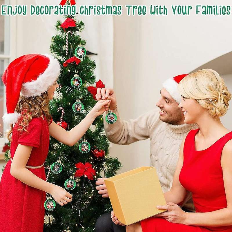12 Pieces Sublimation Christmas Ball Ornaments Diy Decorations Green
