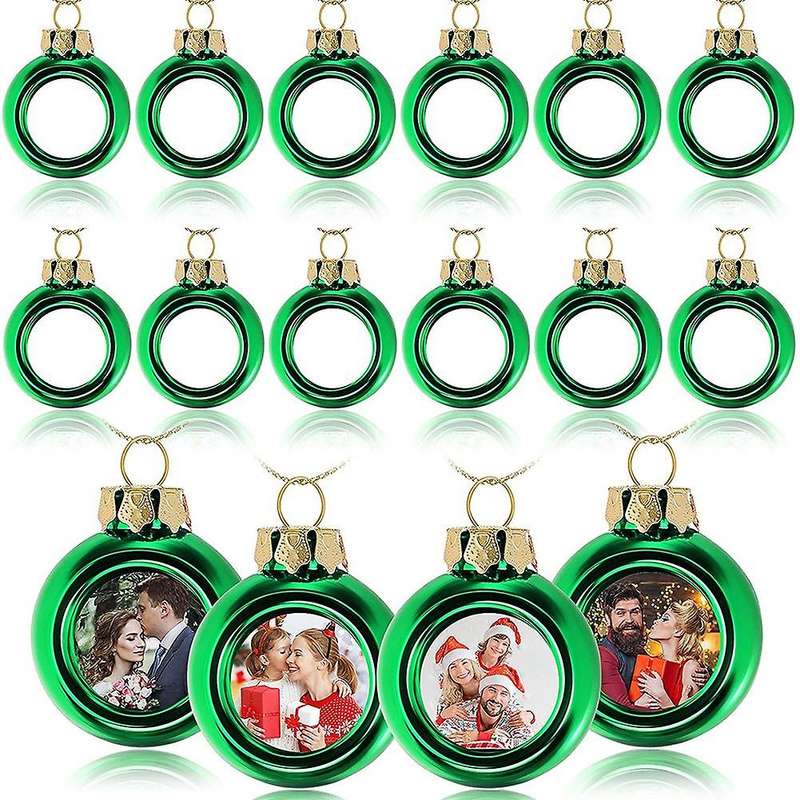 12 Pieces Sublimation Christmas Ball Ornaments Diy Decorations Green