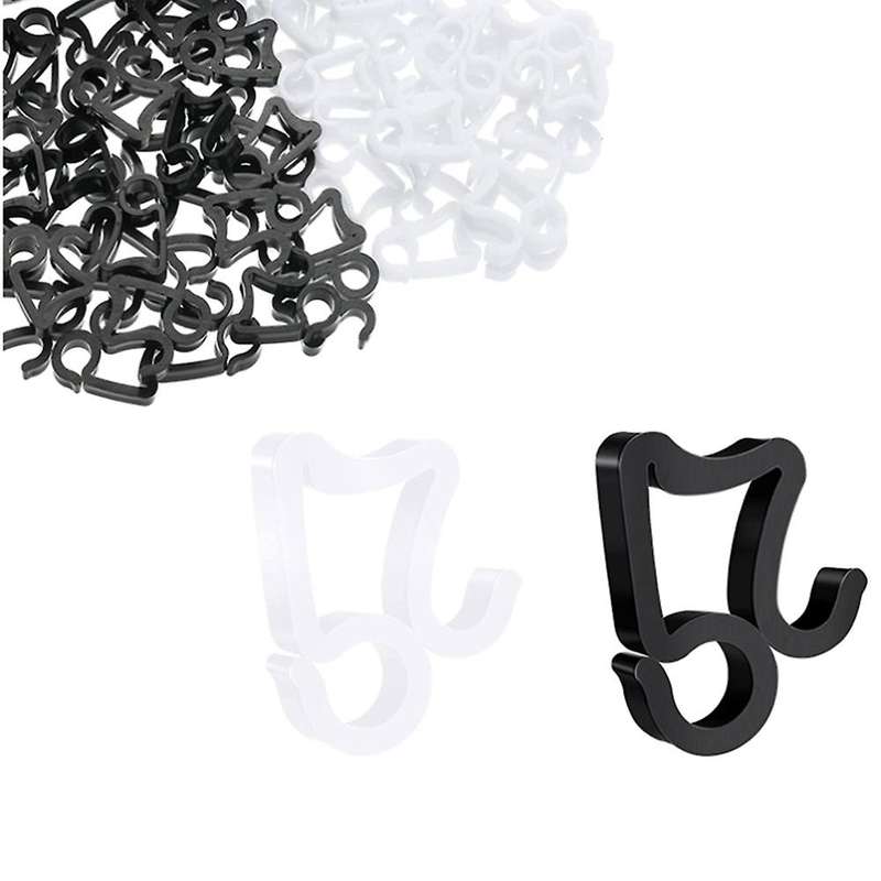 200 Pieces Christmas Light Clips Mini Gutter Hang Hooks White Black