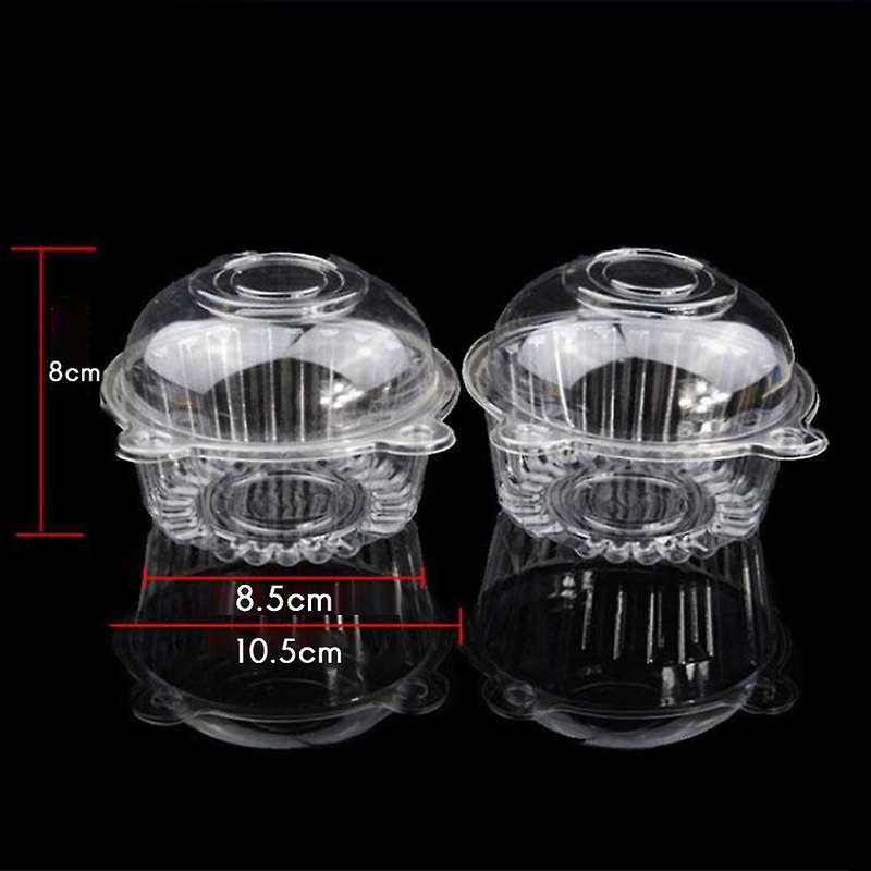 100 Pieces Of Transparent Plastic Single Cupcake Muffin Holder Box