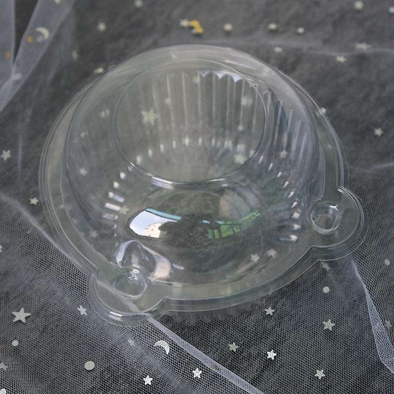 100 Pieces Of Transparent Plastic Single Cupcake Muffin Holder Box